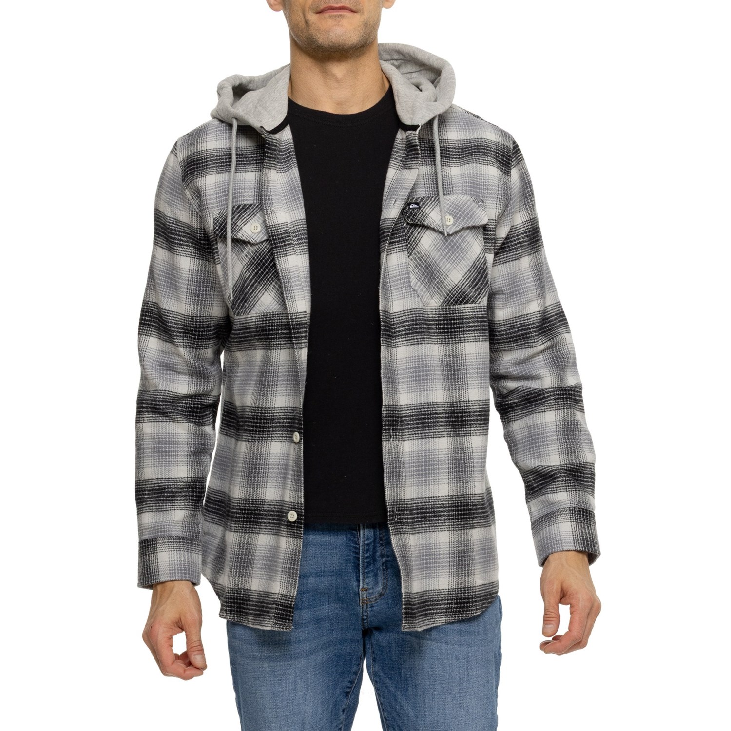 (取寄) クイックシルバー フランネル フーデット シャツ - ロング スリーブ Quiksilver Delton Flannel Hooded Shirt - Long Sleeve Qua