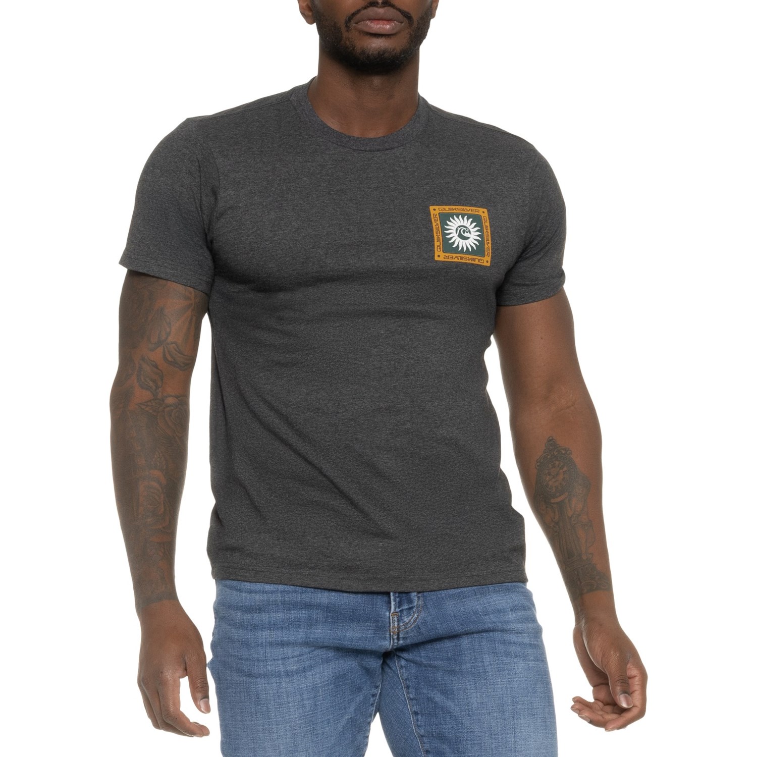 (取寄) クイックシルバー サン ルーツ T-シャツ - ショート スリーブ Quiksilver Sun Roots T-Shirt - Short Sleeve Charcoal Heather