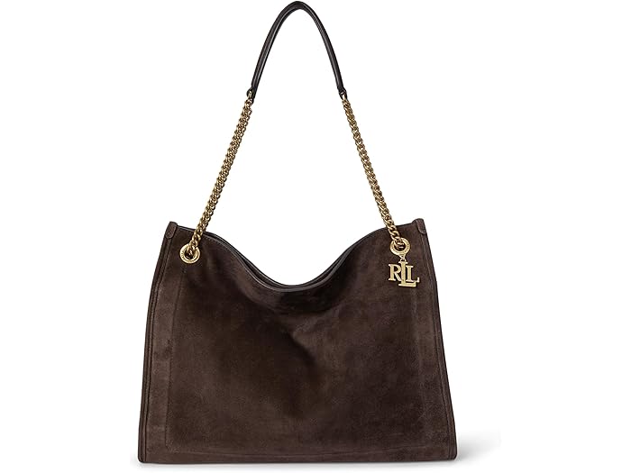 (取寄) ローレン ラルフローレン レディース スエード ラージ ブラッドリー ショッパー トート バッグ Lauren Ralph Lauren women Suede