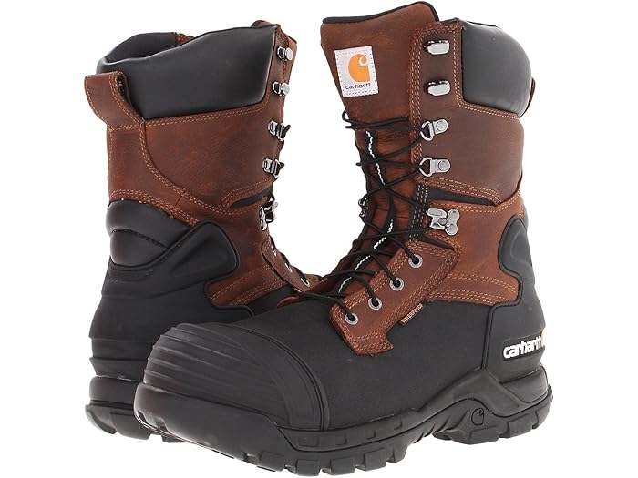(取寄) カーハート メンズ CMC1259 10 パック セーフティー トゥ ブーツ Carhartt men CMC1259 10 Pac Safety Toe Boot Brown Oil Tanne
